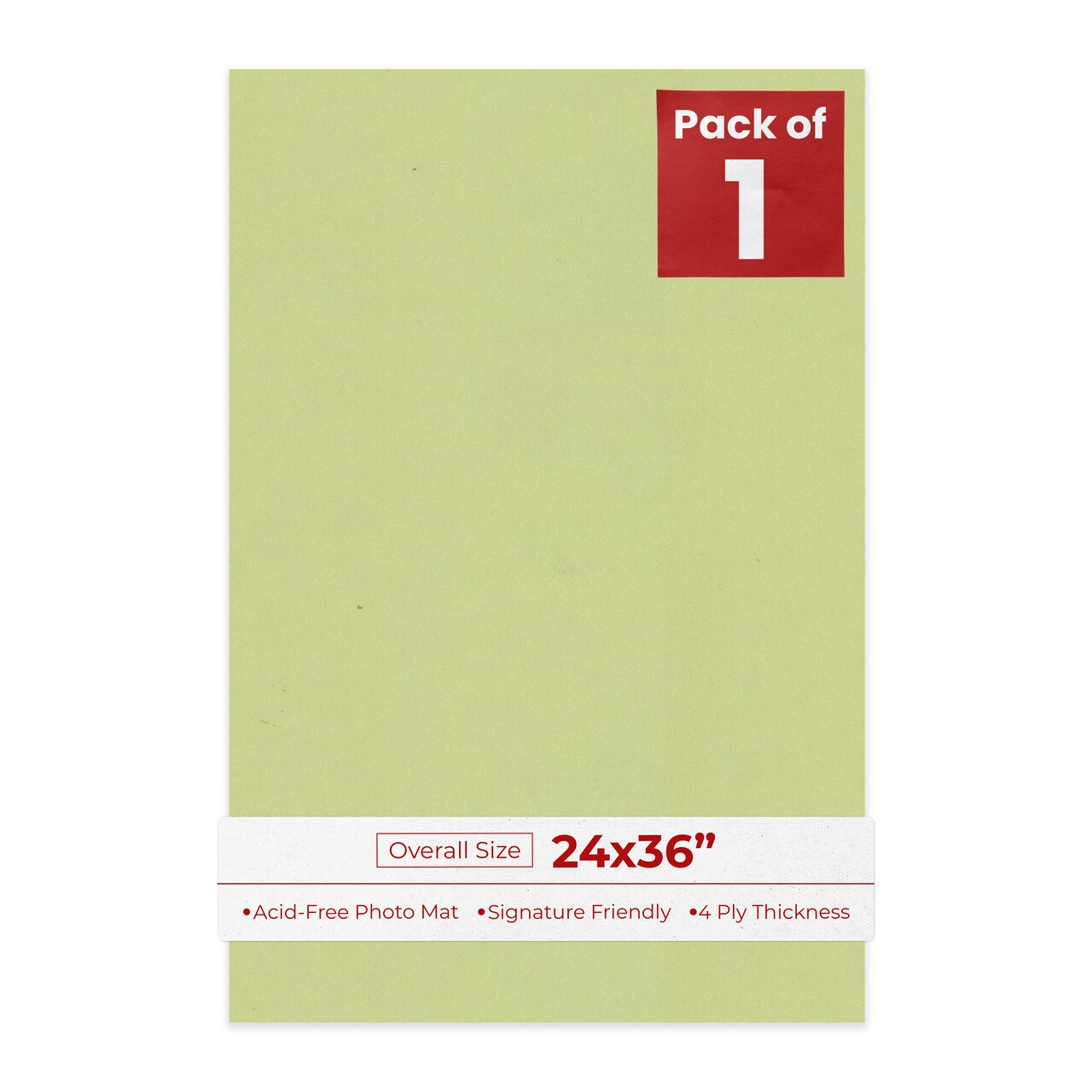 Pistachio Green 24x36 Uncut Mat Board - Blank Sheets, No Opening
